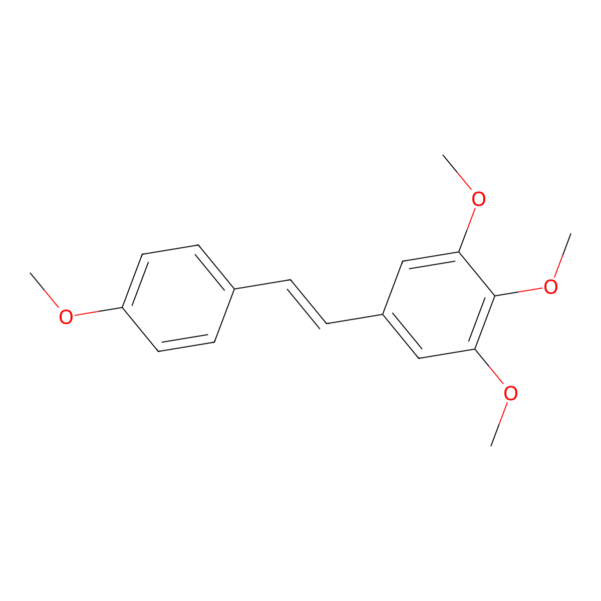 (E)-3,4,5,4'-Tetramethoxystilbene molecular structure, CAS 134029-62-2