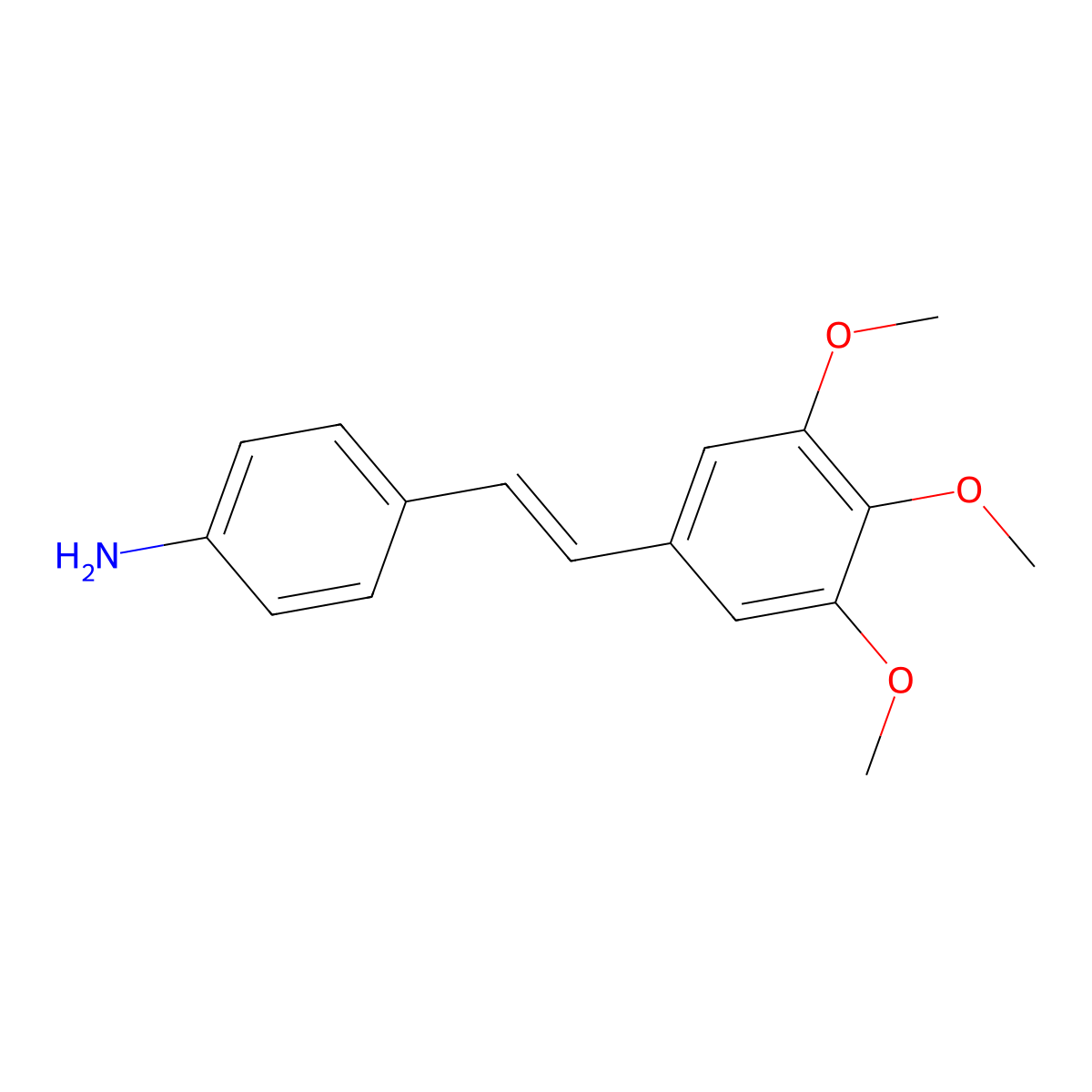 (E)-4-(3,4,5-Trimethoxystyryl)aniline molecular structure, CAS 134029-73-5