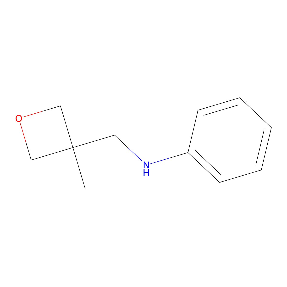 N-((3-Methyloxetan-3-yl)methyl)aniline molecular structure, CAS 1340291-38-4