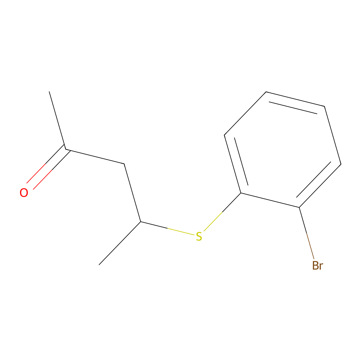 4-((2-Bromophenyl)thio)pentan-2-one molecular structure, CAS 1340291-58-8
