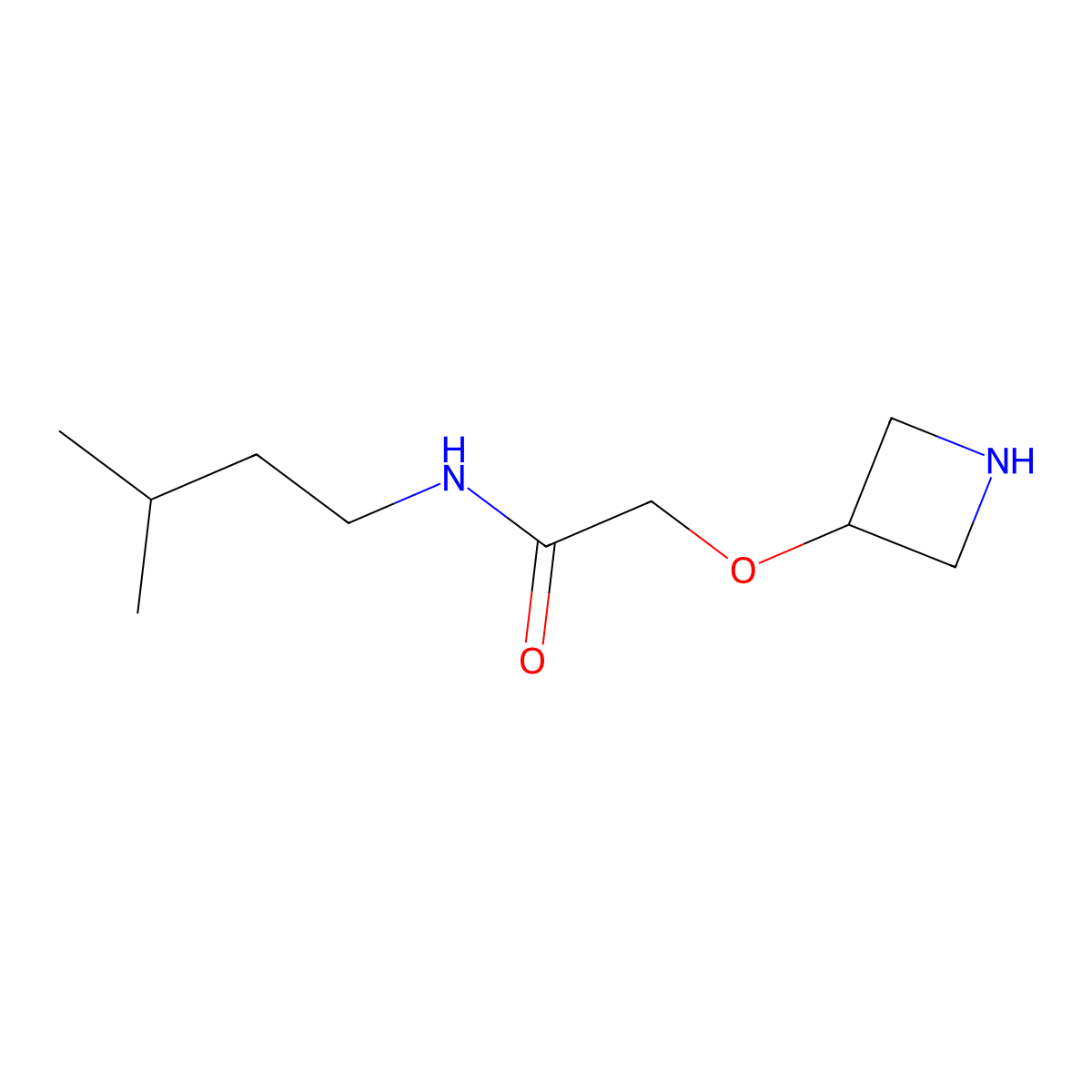 2-(Azetidin-3-yloxy)-N-isopentylacetamide molecular structure, CAS 1340291-90-8