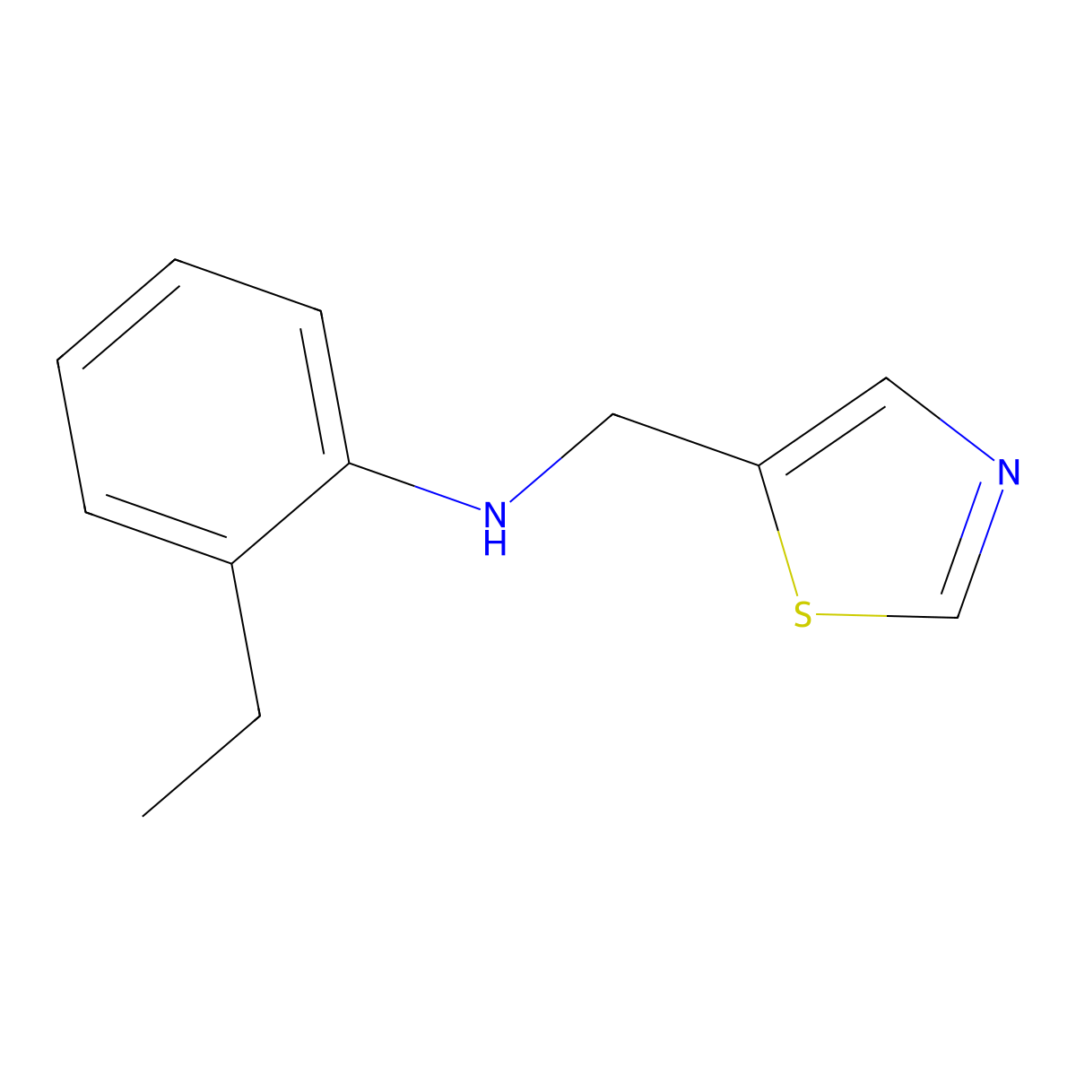 2-Ethyl-N-(thiazol-5-ylmethyl)aniline molecular structure, CAS 1340292-46-7