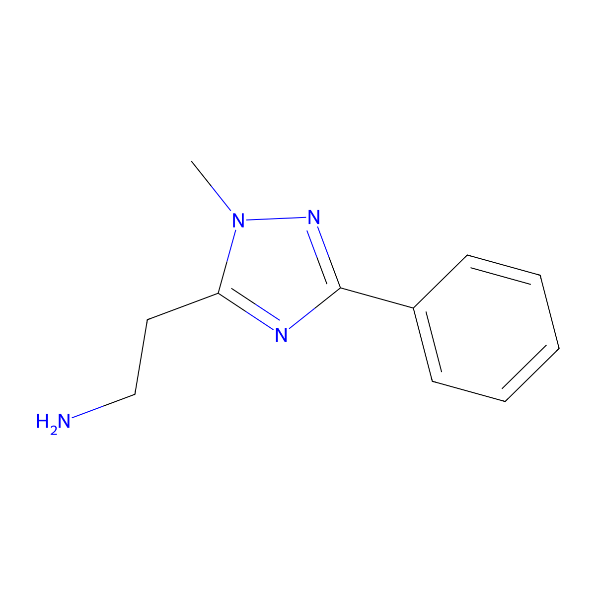 2-(1-Methyl-3-phenyl-1H-1,2,4-triazol-5-yl)ethan-1-amine molecular structure, CAS 1340293-42-6