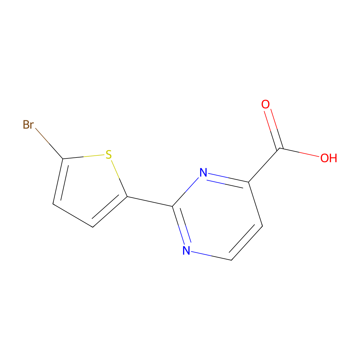 2-(5-Bromothiophen-2-yl)pyrimidine-4-carboxylic acid molecular structure, CAS 1340293-55-1