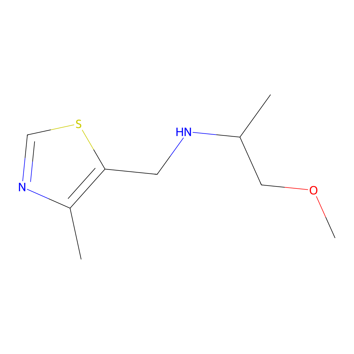 (1-Methoxypropan-2-yl)[(4-methyl-1,3-thiazol-5-yl)methyl]amine molecular structure, CAS 1340296-02-7