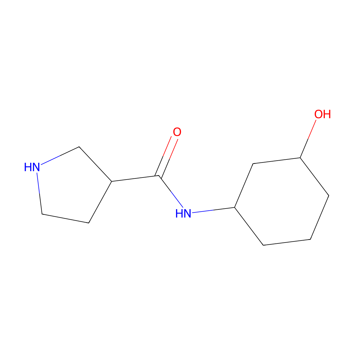 N-(3-hydroxycyclohexyl)pyrrolidine-3-carboxamide molecular structure, CAS 1340297-65-5
