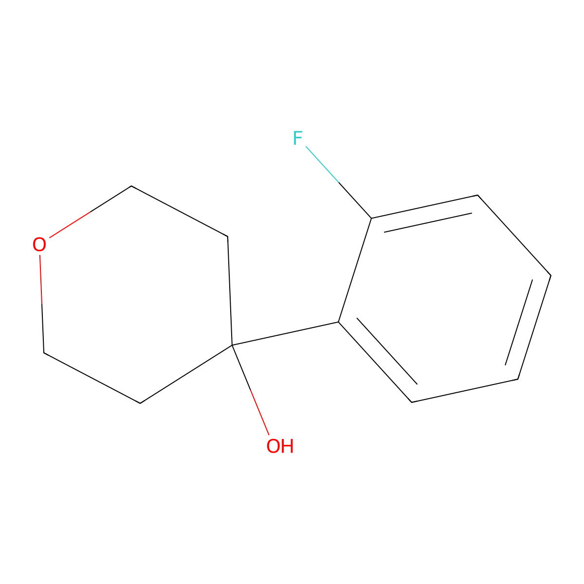 4-(2-fluorophenyl)tetrahydro-2H-pyran-4-ol molecular structure, CAS 1340298-37-4
