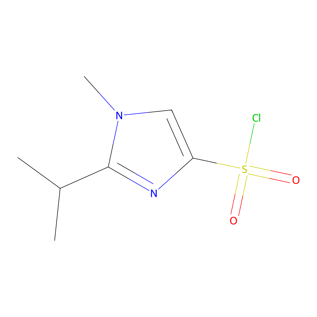 1-methyl-2-(propan-2-yl)-1H-imidazole-4-sulfonyl chloride molecular structure, CAS 1340300-24-4