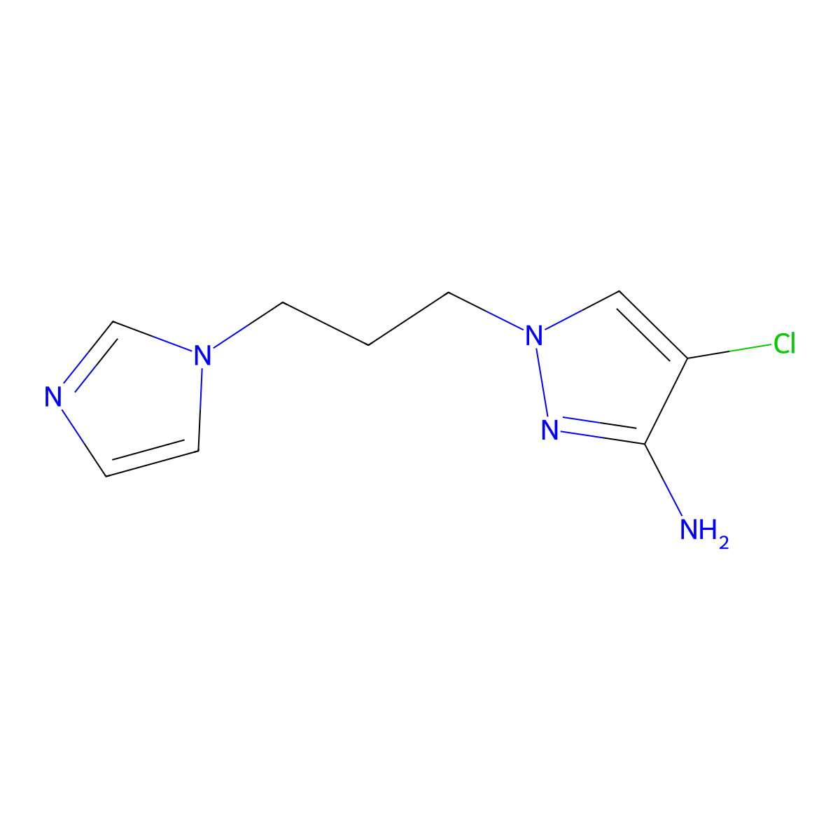 1-(3-(1h-Imidazol-1-yl)propyl)-4-chloro-1h-pyrazol-3-amine molecular structure, CAS 1340301-83-8