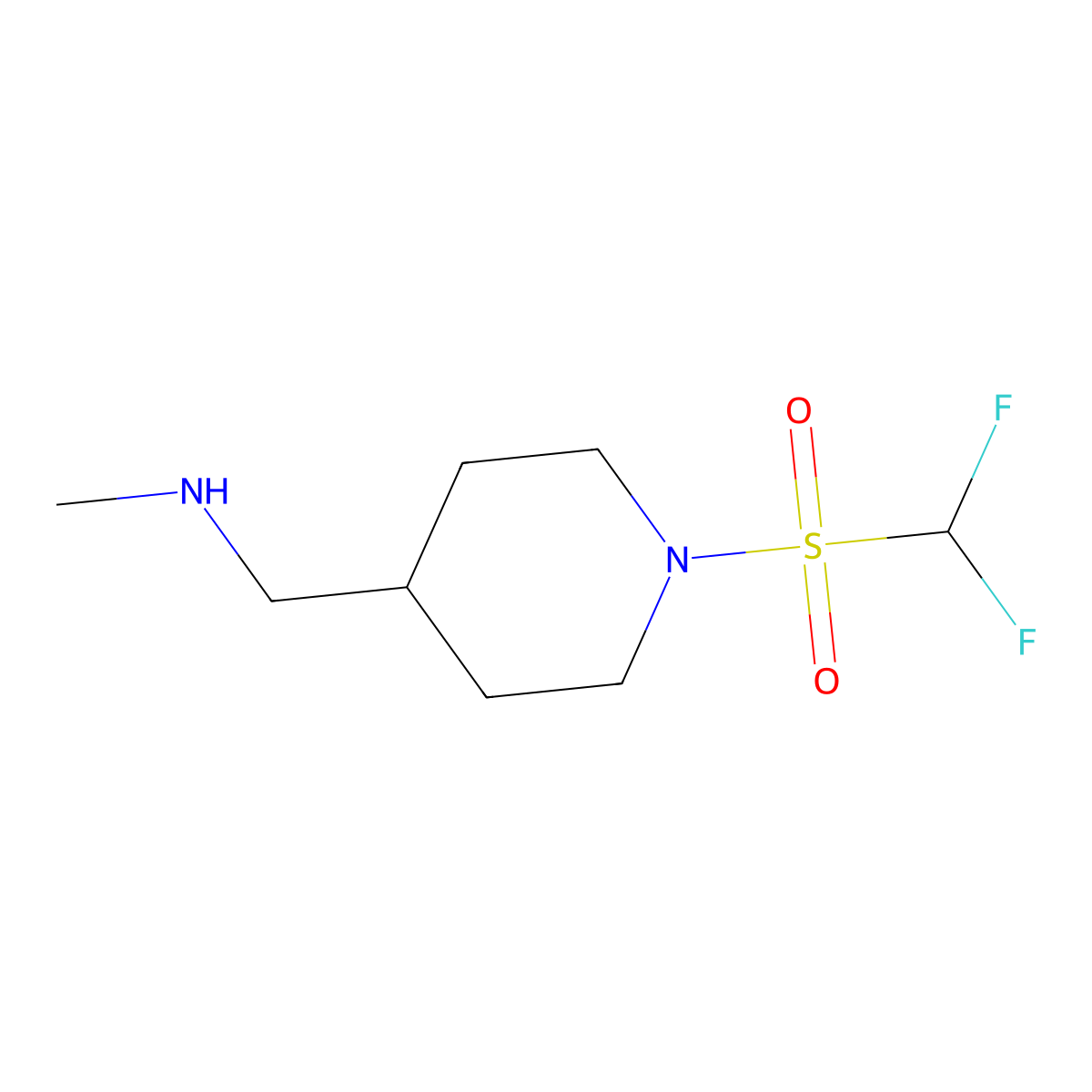 [(1-Difluoromethanesulfonylpiperidin-4-yl)methyl](methyl)amine molecular structure, CAS 1340303-28-7