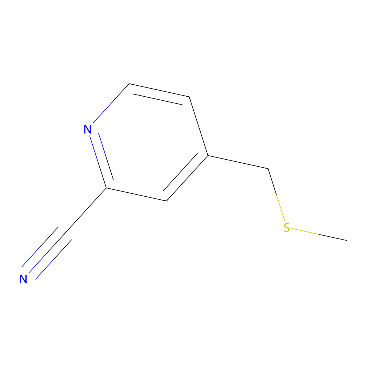 4-((Methylthio)methyl)picolinonitrile molecular structure, CAS 1340305-46-5