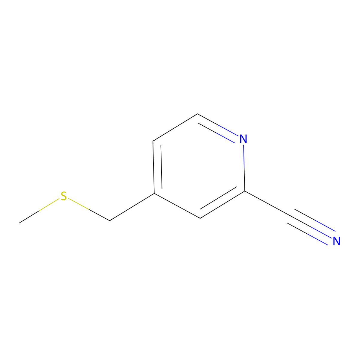 4-((Methylthio)methyl)picolinonitrile molecular structure, CAS 1340305-46-5