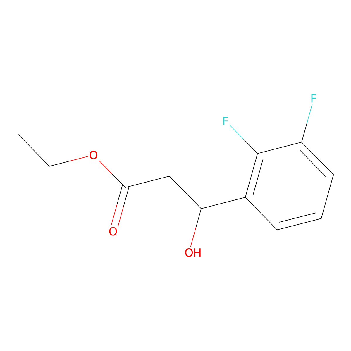 Ethyl 3-(2,3-difluorophenyl)-3-hydroxypropanoate molecular structure, CAS 1340306-72-0