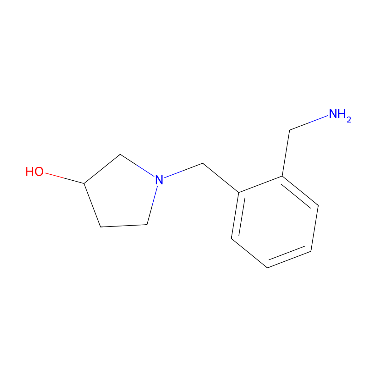 1-{[2-(Aminomethyl)phenyl]methyl}pyrrolidin-3-ol molecular structure, CAS 1340306-85-5