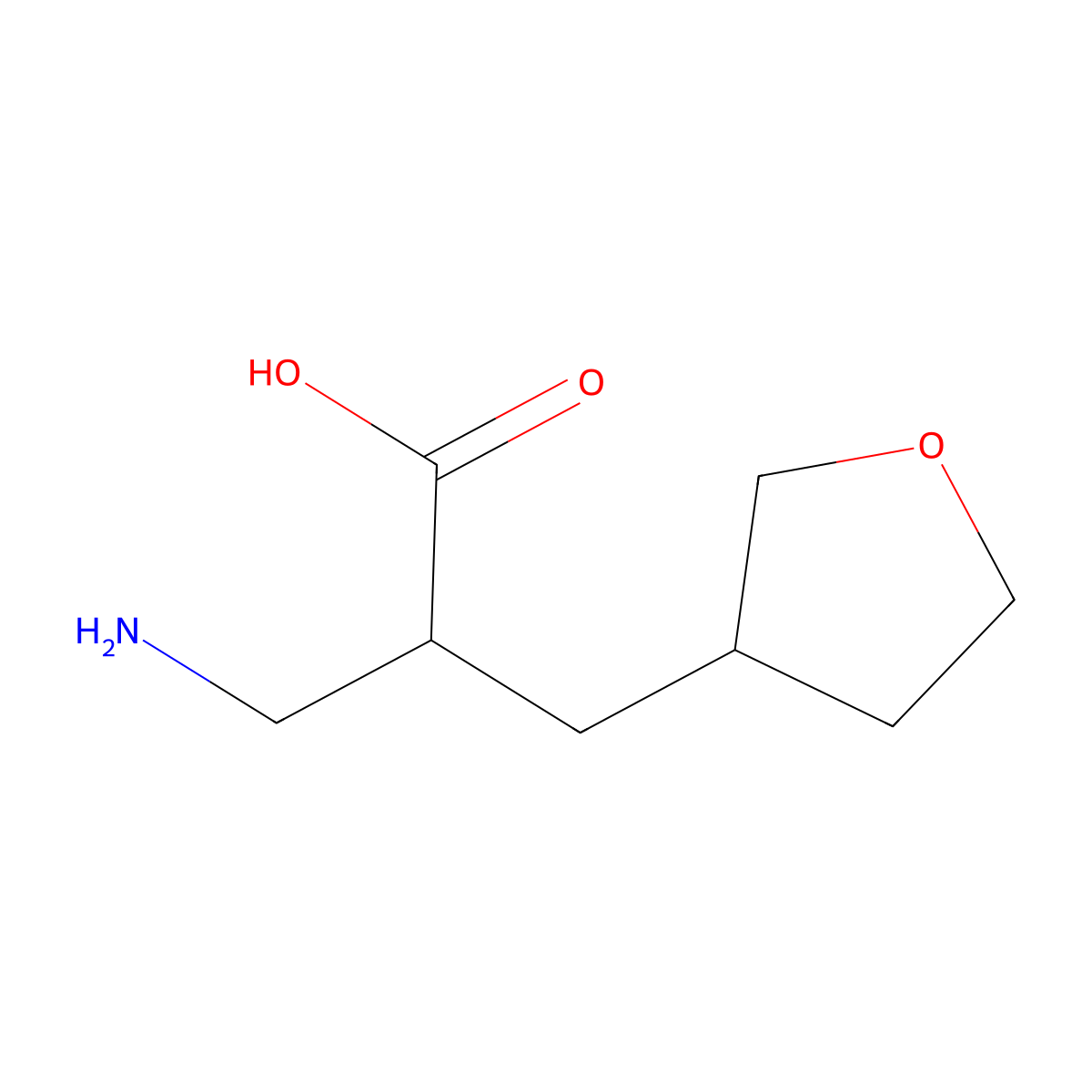3-Amino-2-[(oxolan-3-yl)methyl]propanoic acid molecular structure, CAS 1340307-21-2