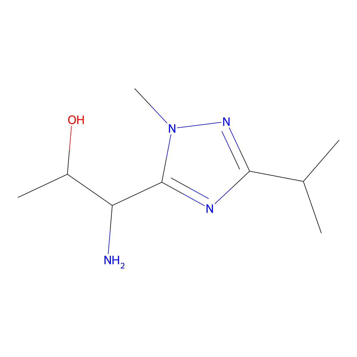 1-Amino-1-(3-isopropyl-1-methyl-1h-1,2,4-triazol-5-yl)propan-2-ol molecular structure, CAS 1340308-02-2