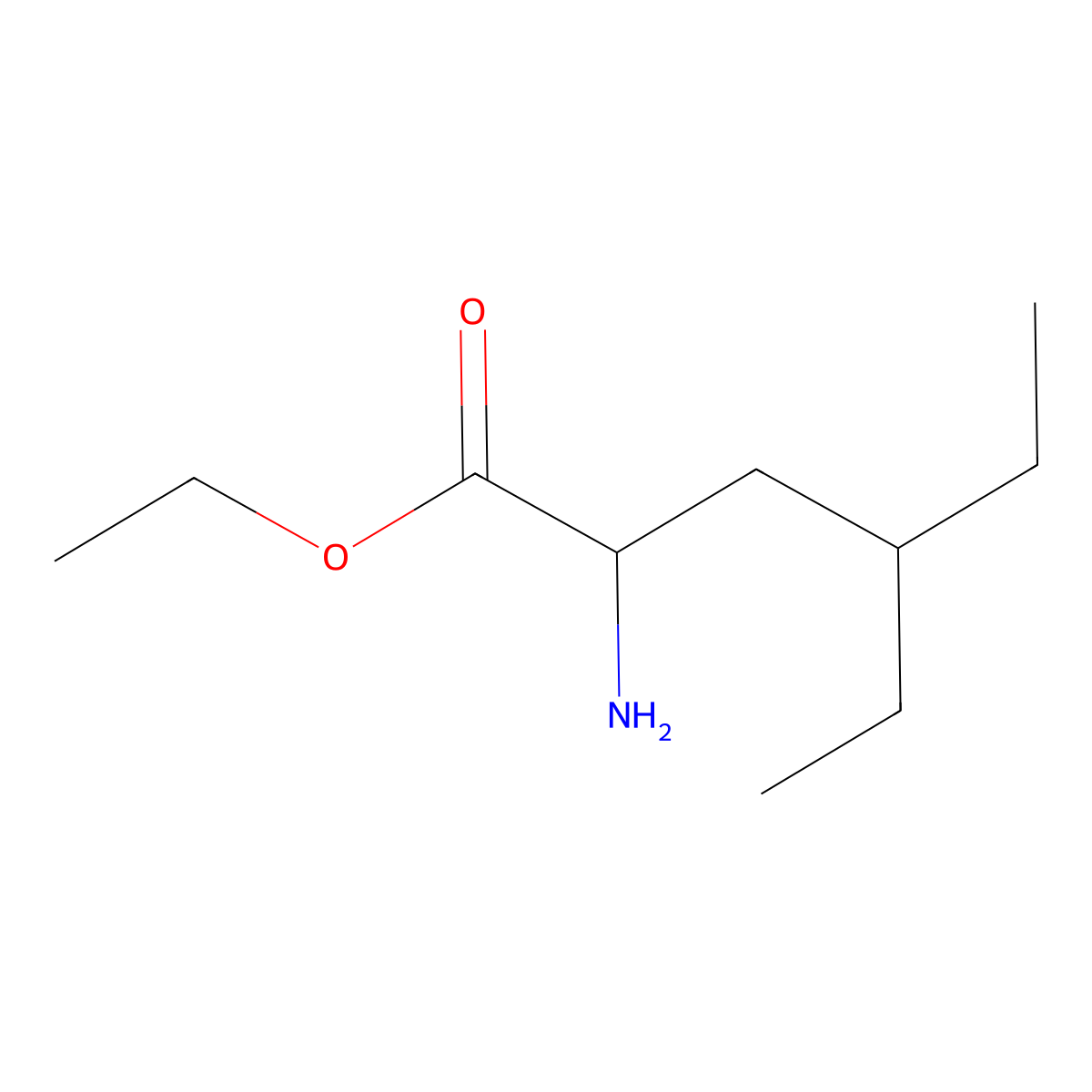 Ethyl 2-amino-4-ethylhexanoate molecular structure, CAS 1340308-86-2