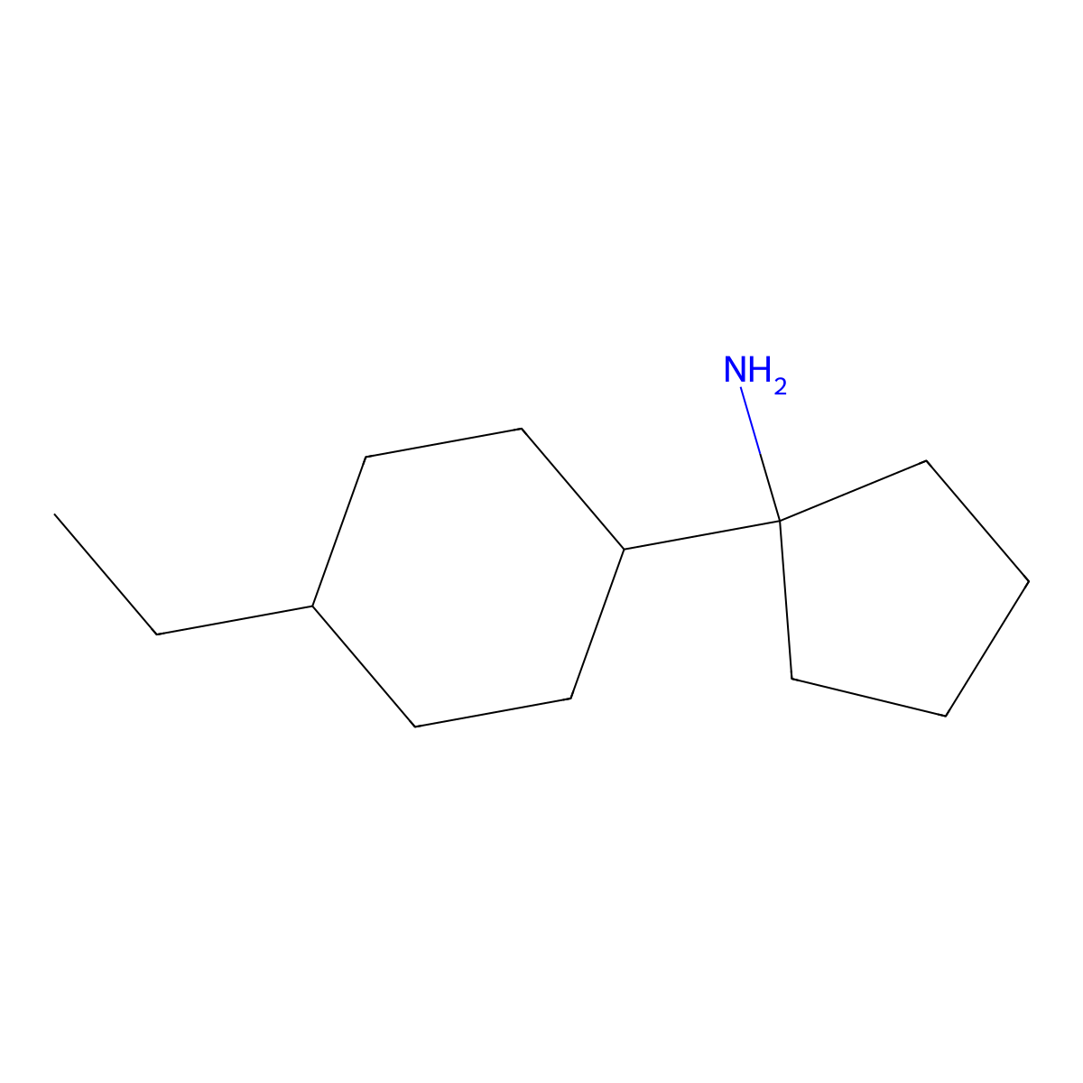 1-(4-Ethylcyclohexyl)cyclopentan-1-amine molecular structure, CAS 1340308-93-1