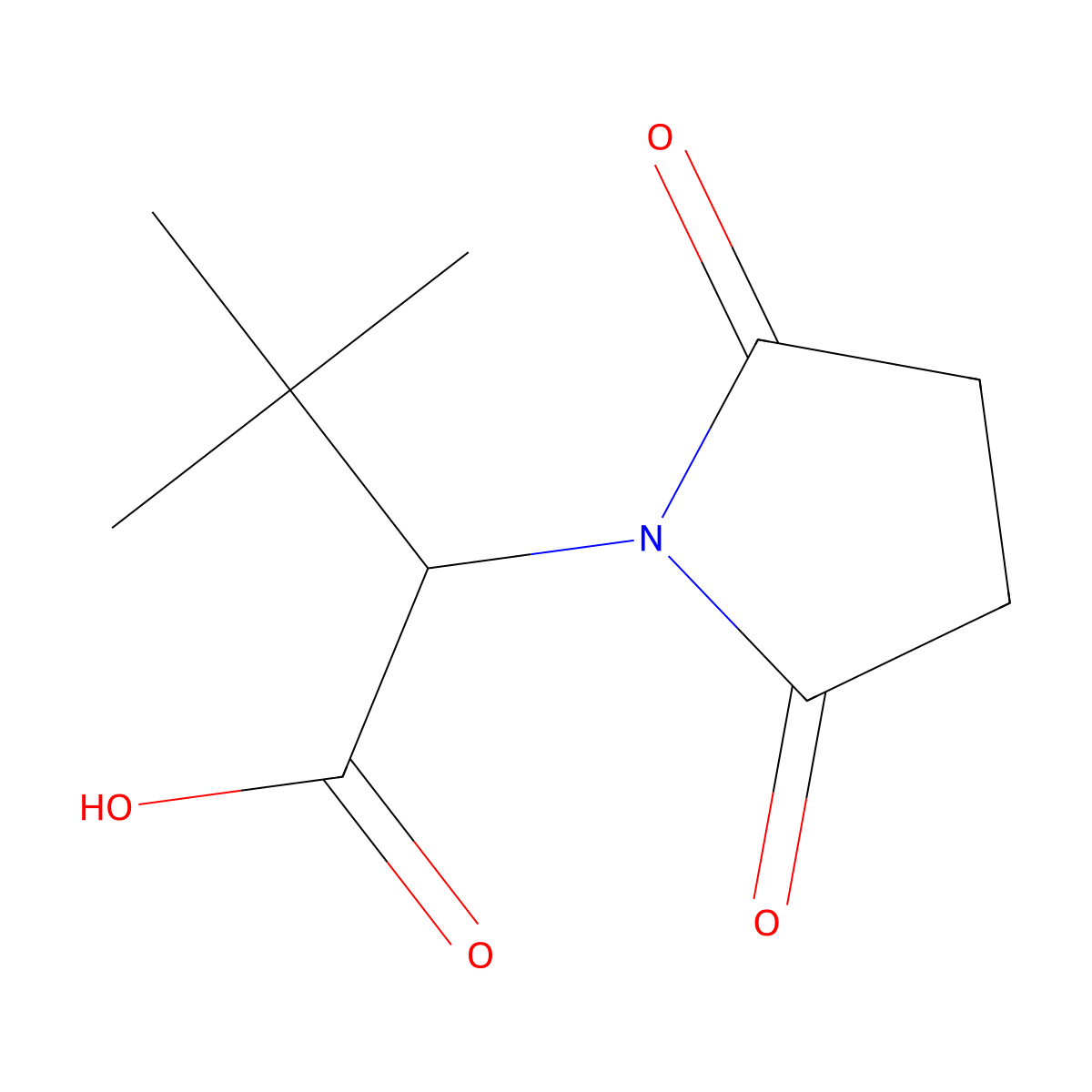 2-(2,5-Dioxopyrrolidin-1-yl)-3,3-dimethylbutanoic acid molecular structure, CAS 1340309-12-7
