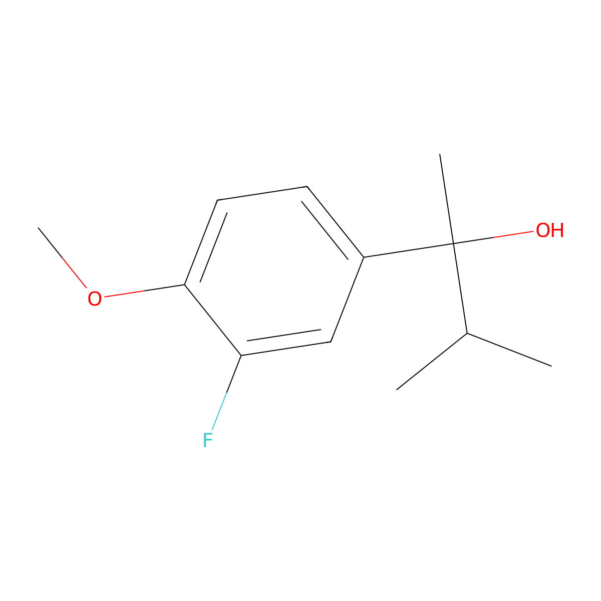 2-(3-Fluoro-4-methoxyphenyl)-3-methyl-butan-2-ol molecular structure, CAS 1340309-40-1