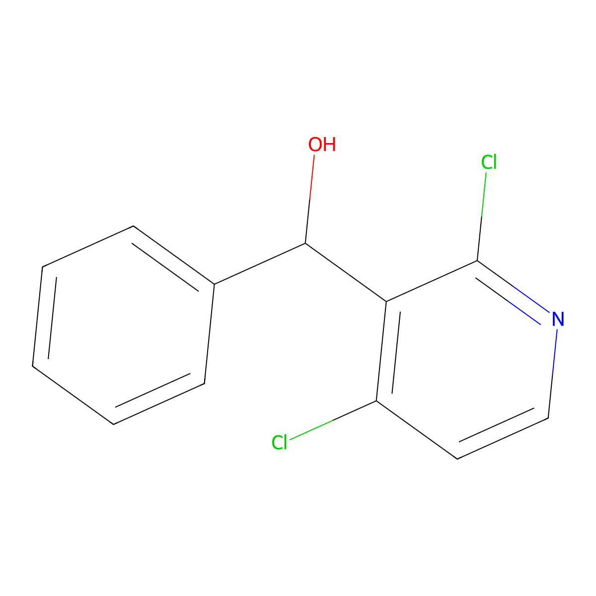 (2,4-Dichloropyridin-3-yl)(phenyl)methanol molecular structure, CAS 134031-17-7