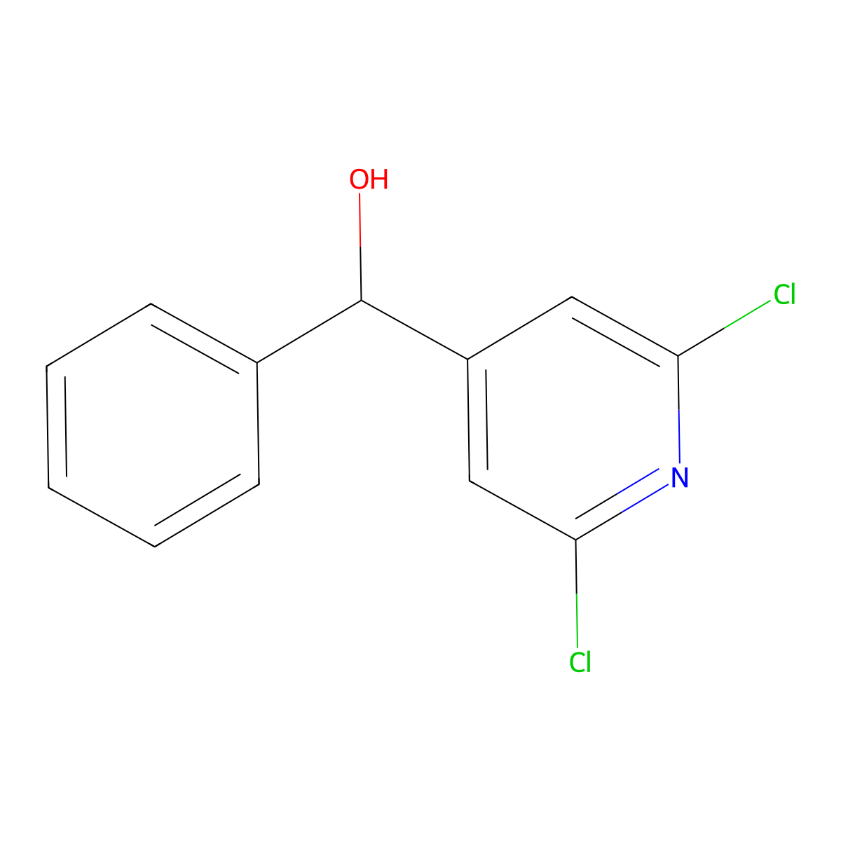 2,6-Dichloro-alpha-phenyl-4-pyridinemethanol molecular structure, CAS 134031-18-8