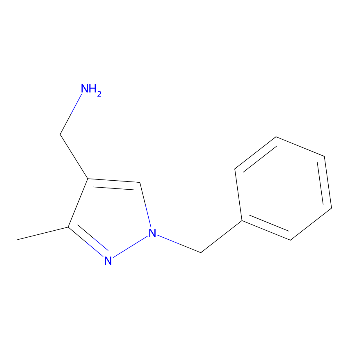 (1-Benzyl-3-methyl-1h-pyrazol-4-yl)methanamine molecular structure, CAS 1340310-30-6
