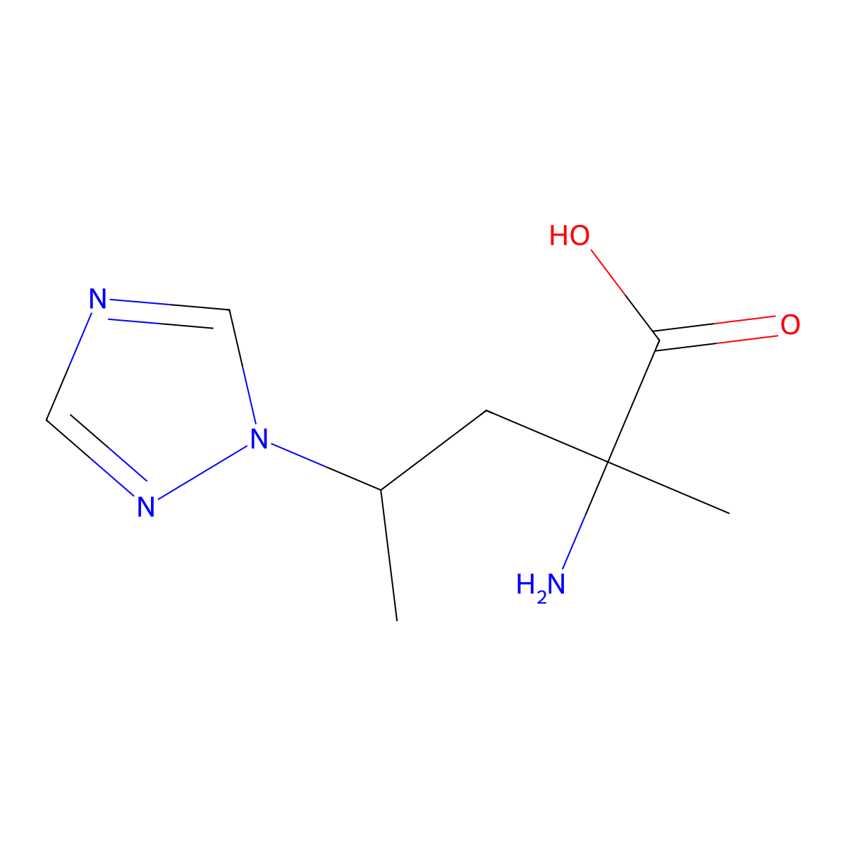 2-Amino-2-methyl-4-(1h-1,2,4-triazol-1-yl)pentanoic acid molecular structure, CAS 1340311-65-0