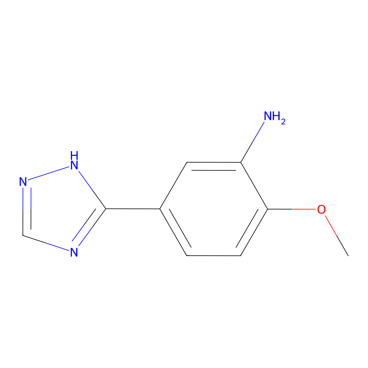 2-Methoxy-5-(1H-1,2,4-triazol-3-yl)aniline molecular structure, CAS 1340315-17-4