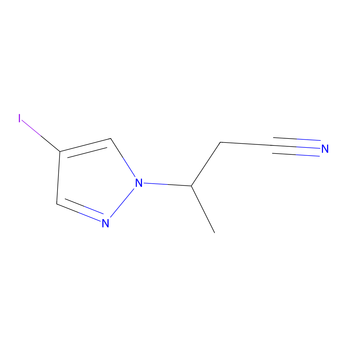 3-(4-Iodo-1H-pyrazol-1-yl)butanenitrile molecular structure, CAS 1340316-77-9