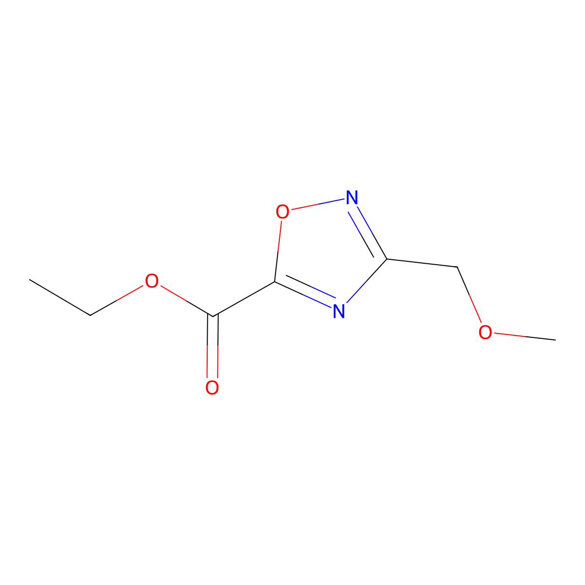 Ethyl 3-(methoxymethyl)-1,2,4-oxadiazole-5-carboxylate molecular structure, CAS 1340316-97-3