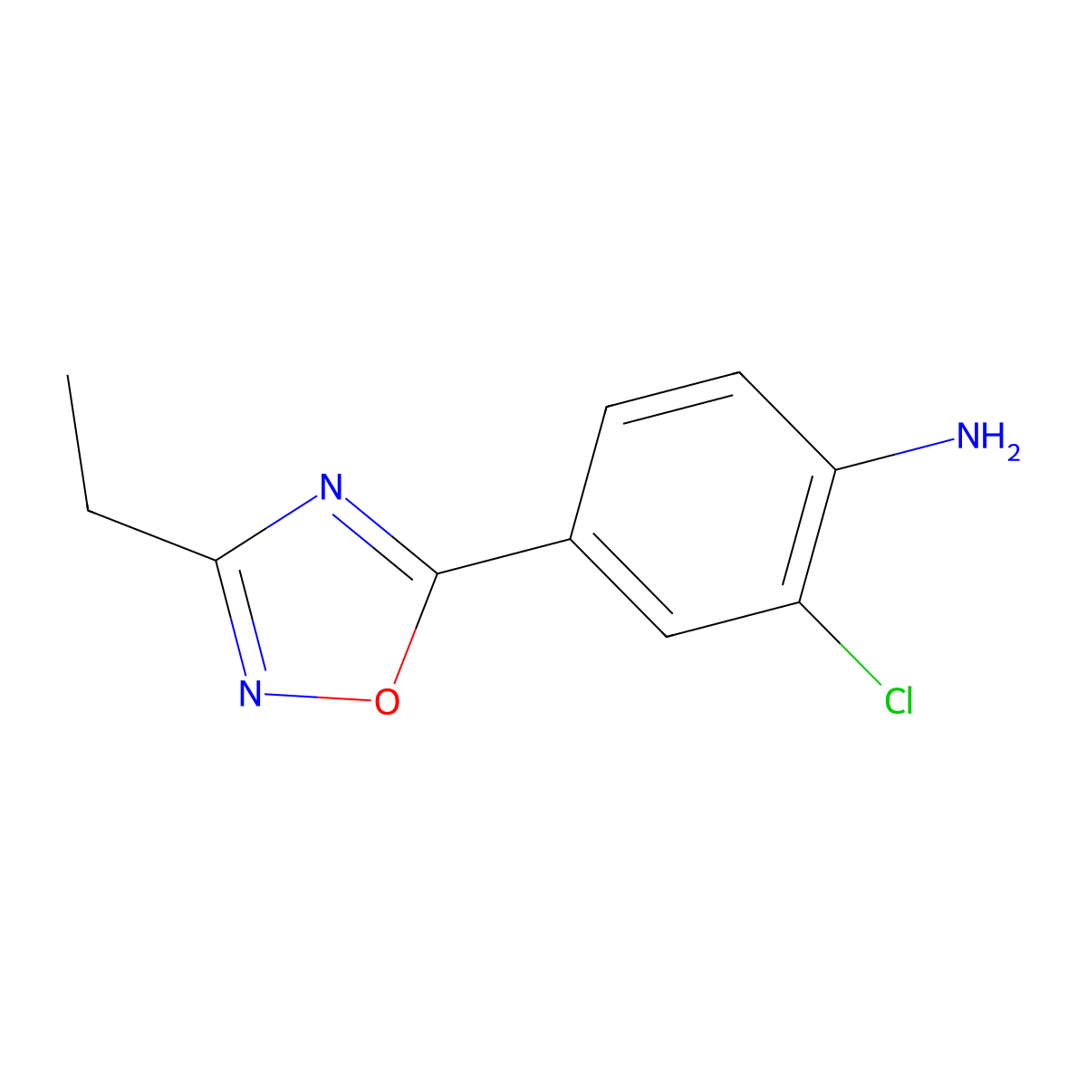 2-Chloro-4-(3-ethyl-1,2,4-oxadiazol-5-yl)aniline molecular structure, CAS 1340316-99-5
