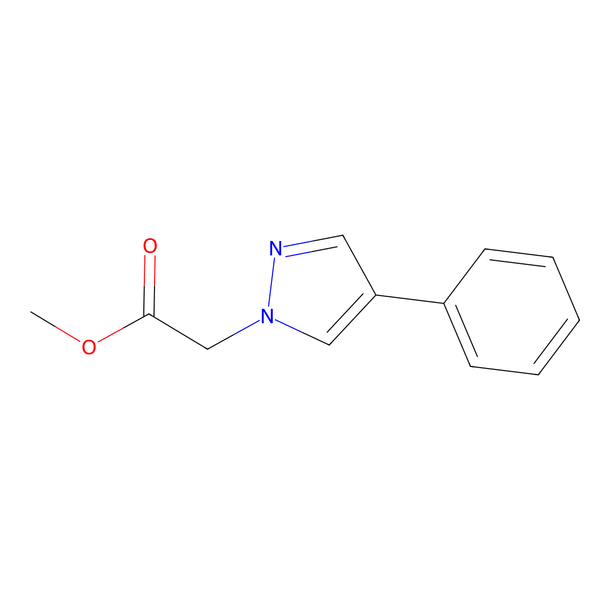 methyl 2-(4-phenyl-1H-pyrazol-1-yl)acetate molecular structure, CAS 1340317-89-6