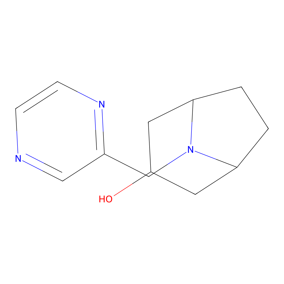 (1R,5S)-8-(pyrazin-2-ylmethyl)-8-azabicyclo[3.2.1]octan-3-ol molecular structure, CAS 1340318-89-9