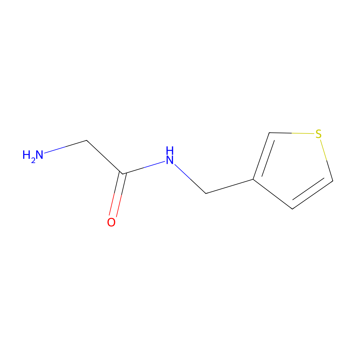 2-Amino-N-thiophen-3-ylmethyl-acetamide molecular structure, CAS 1340319-01-8
