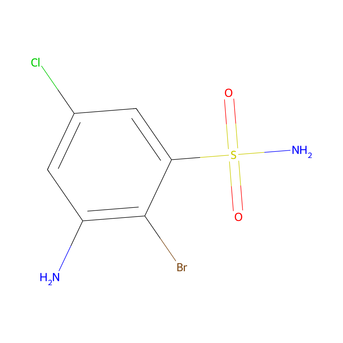 3-Amino-2-bromo-5-chlorobenzene-1-sulfonamide molecular structure, CAS 1340319-74-5