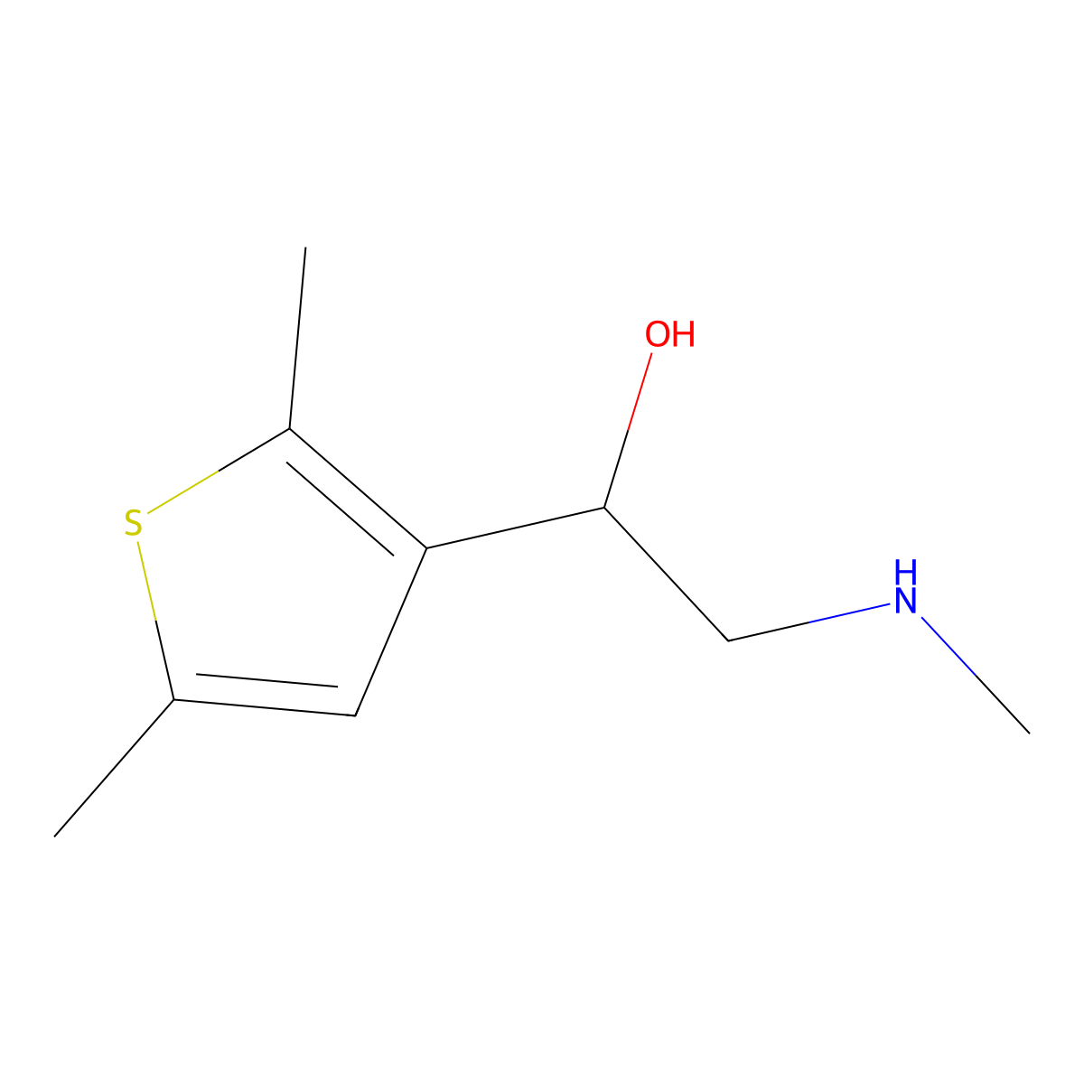 1-(2,5-Dimethylthiophen-3-yl)-2-(methylamino)ethan-1-ol molecular structure, CAS 1340320-20-8