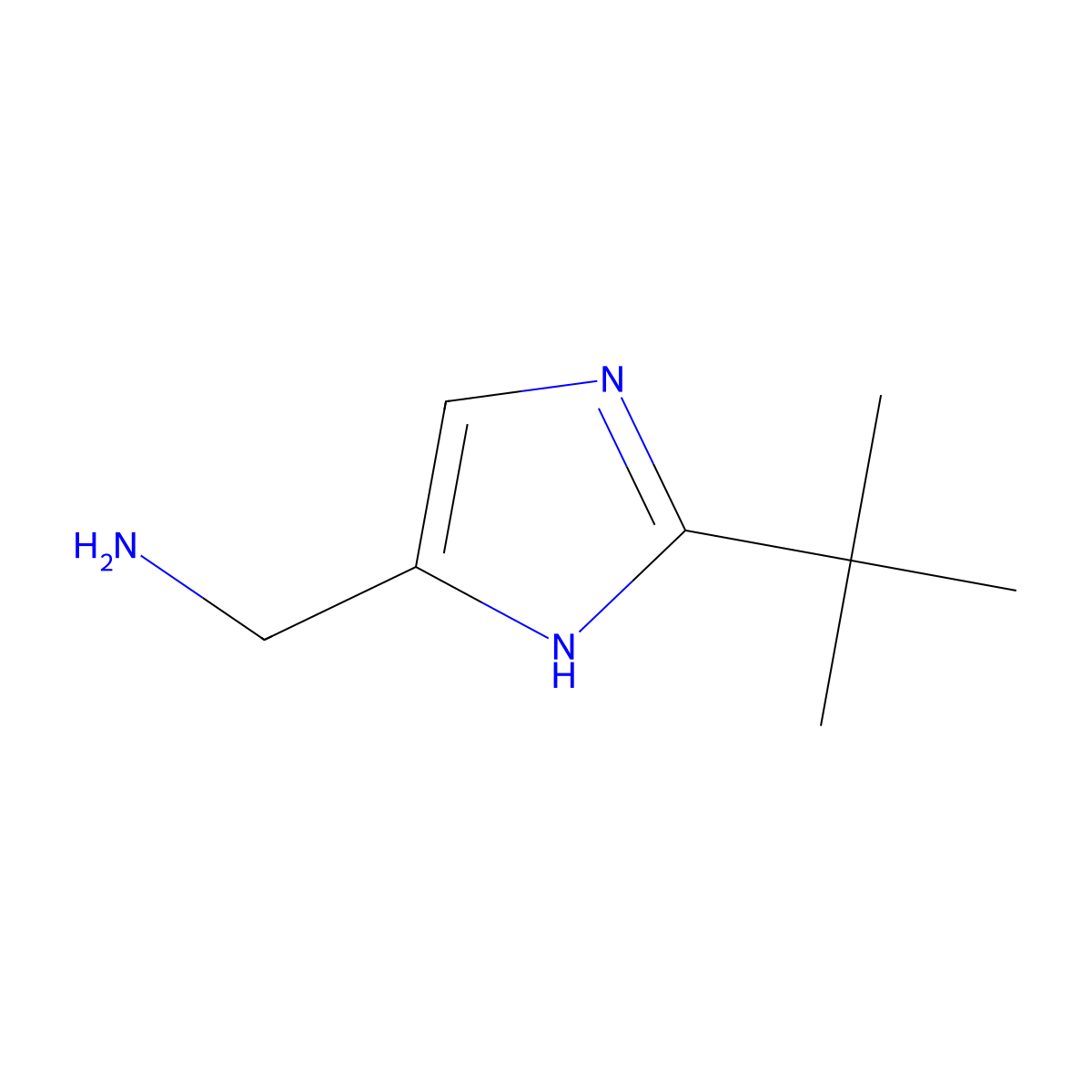 (2-tert-butyl-1H-imidazol-4-yl)methanamine molecular structure, CAS 1340321-39-2