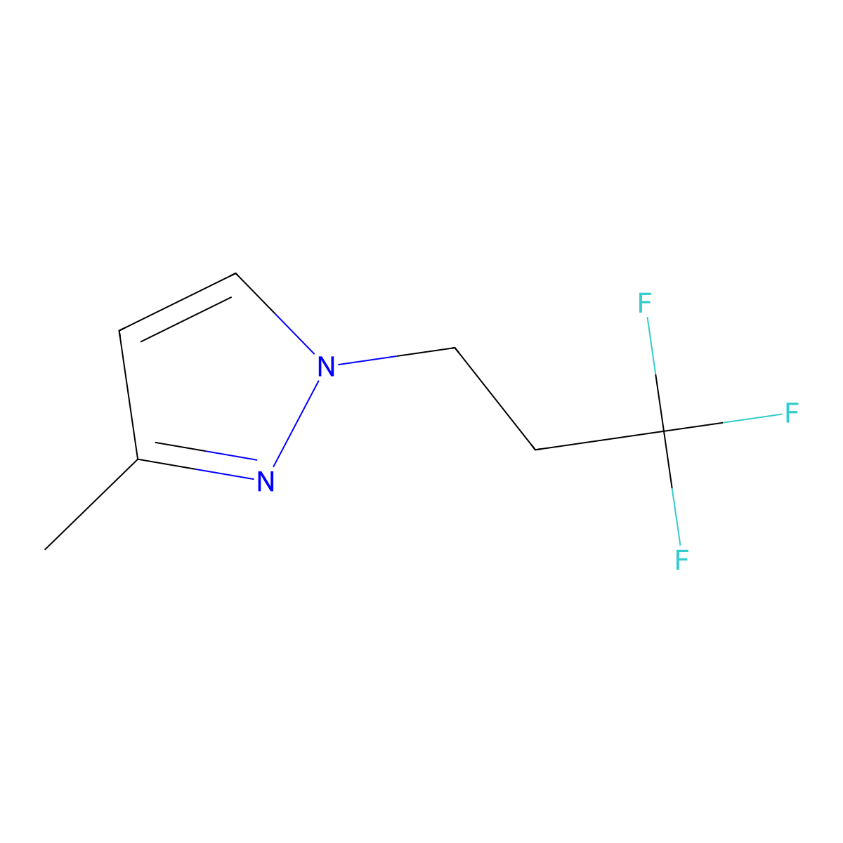 3-methyl-1-(3,3,3-trifluoropropyl)-1H-pyrazole molecular structure, CAS 1340321-74-5