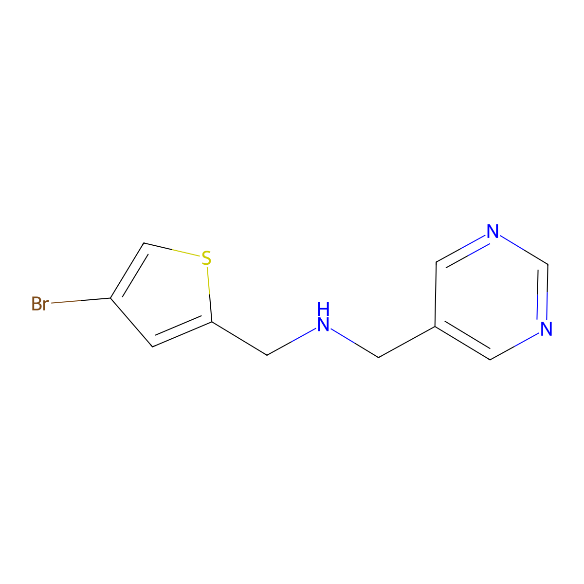 [(4-Bromothiophen-2-yl)methyl][(pyrimidin-5-yl)methyl]amine molecular structure, CAS 1340322-00-0