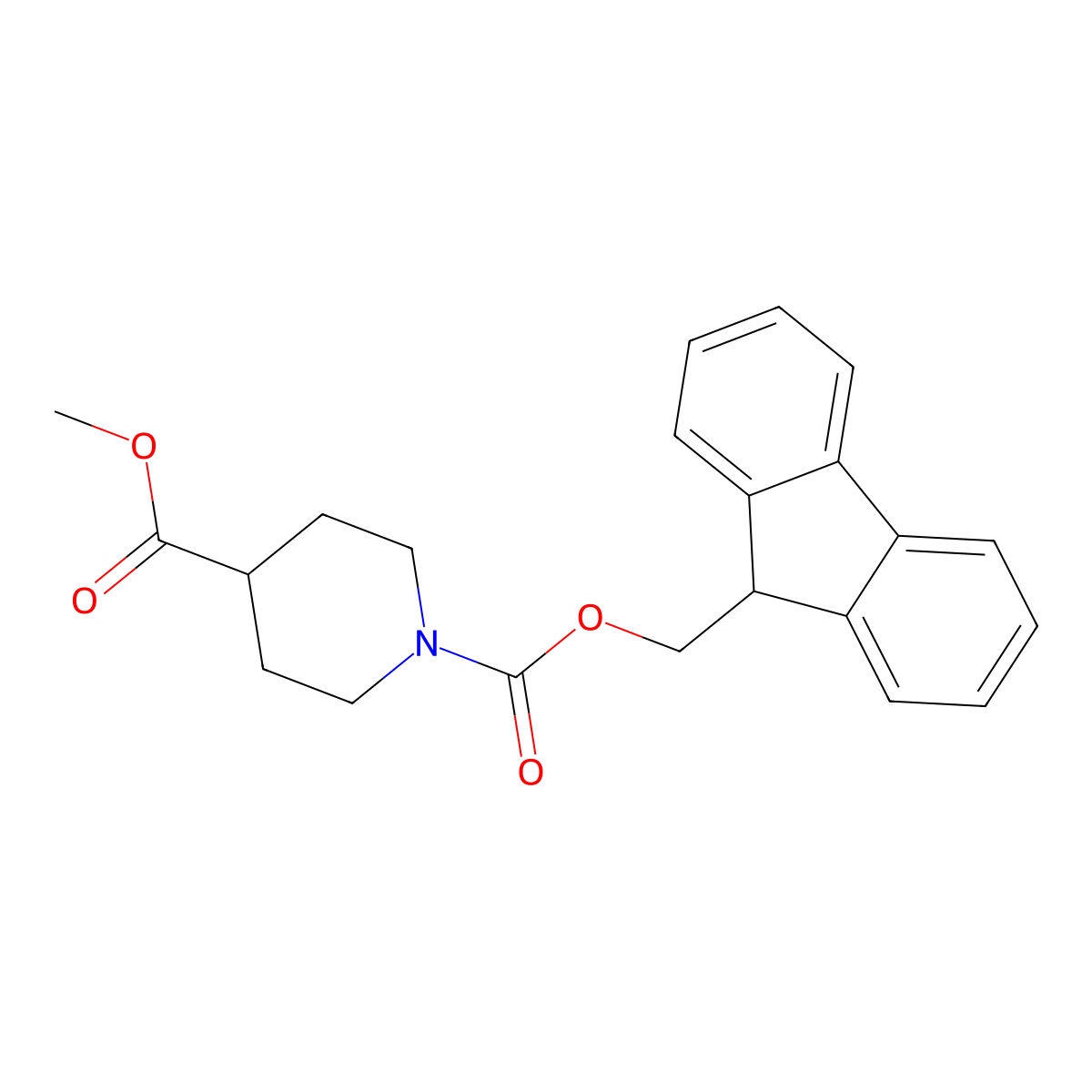1-(9H-Fluoren-9-ylmethyl) 4-methyl piperidine-1,4-dicarboxylate molecular structure, CAS 1340322-21-5