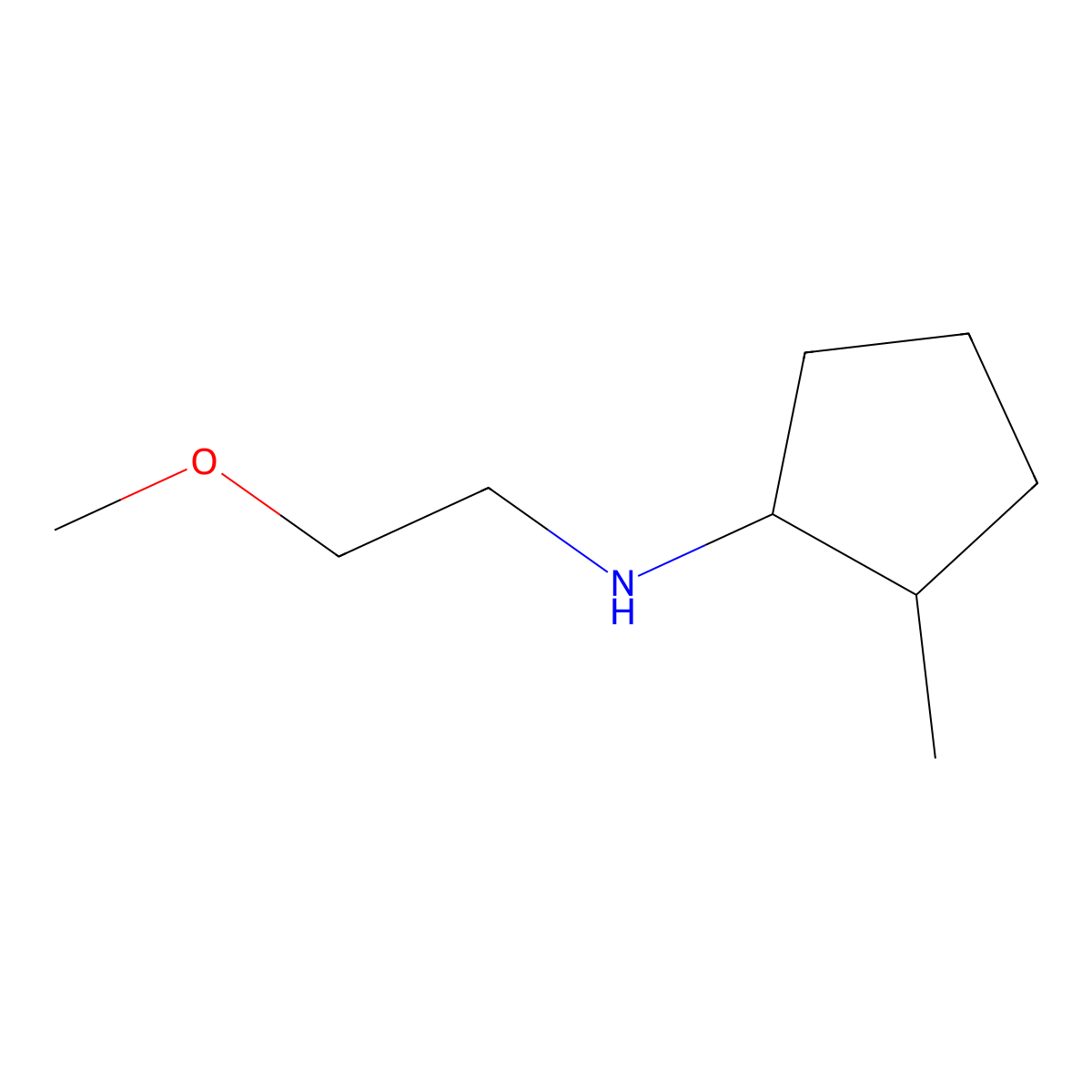 N-(2-methoxyethyl)-2-methylcyclopentan-1-amine molecular structure, CAS 1340323-75-2