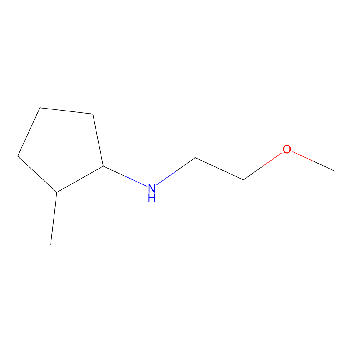 N-(2-methoxyethyl)-2-methylcyclopentan-1-amine molecular structure, CAS 1340323-75-2
