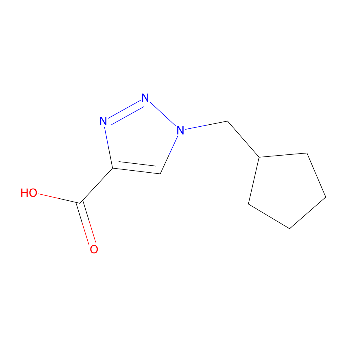 1-(cyclopentylmethyl)-1H-1,2,3-triazole-4-carboxylic acid molecular structure, CAS 1340323-93-4
