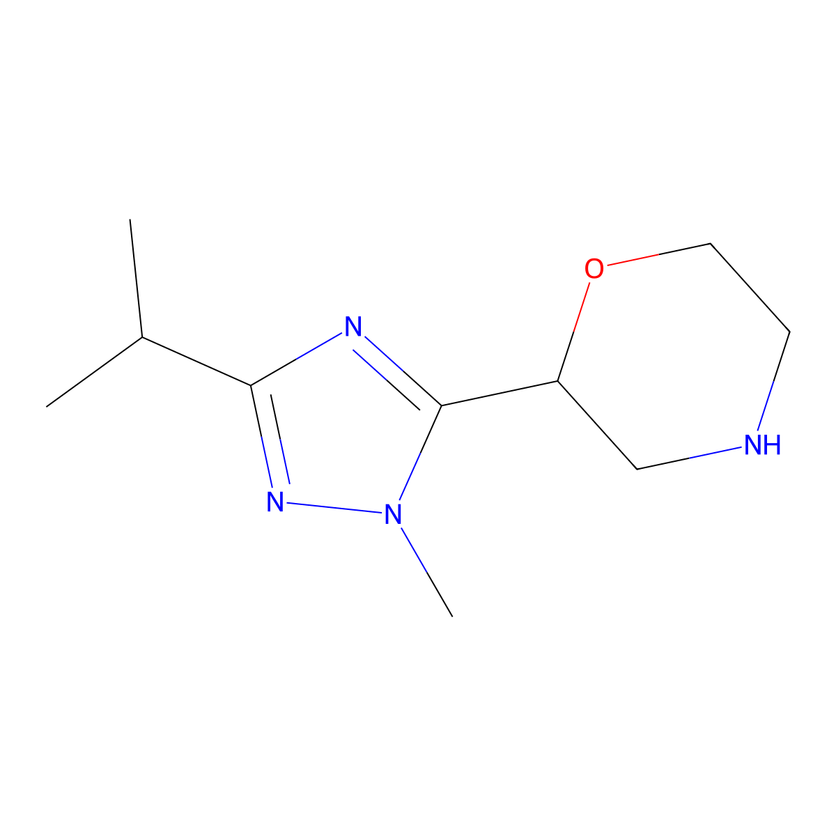 2-(3-Isopropyl-1-methyl-1h-1,2,4-triazol-5-yl)morpholine molecular structure, CAS 1340325-12-3