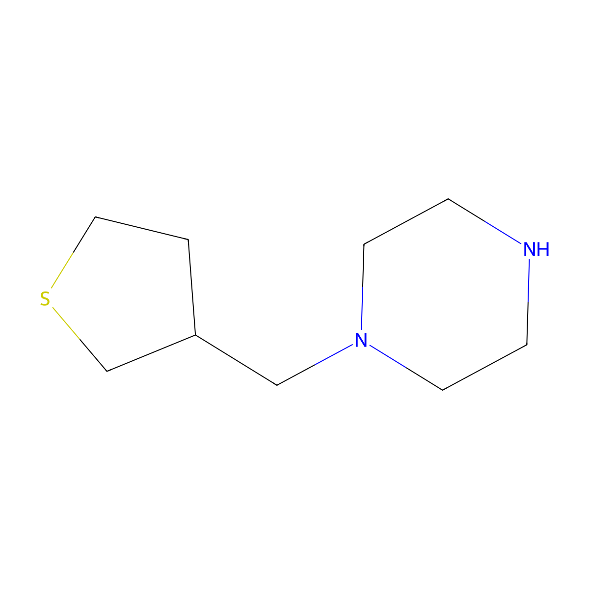 1-[(Thiolan-3-yl)methyl]piperazine molecular structure, CAS 1340326-06-8