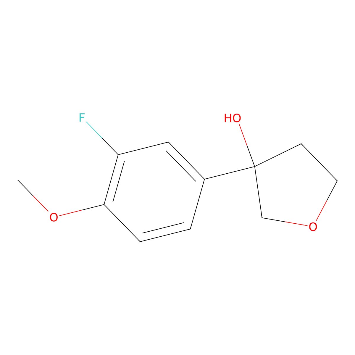 3-(3-Fluoro-4-methoxyphenyl)tetrahydro-3-furanol molecular structure, CAS 1340326-36-4
