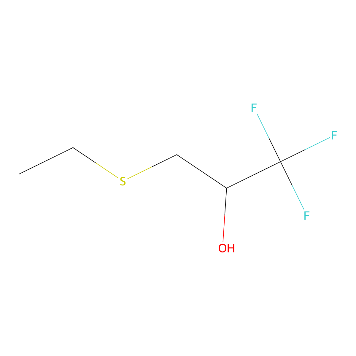 3-(Ethylsulfanyl)-1,1,1-trifluoropropan-2-ol molecular structure, CAS 1340327-07-2