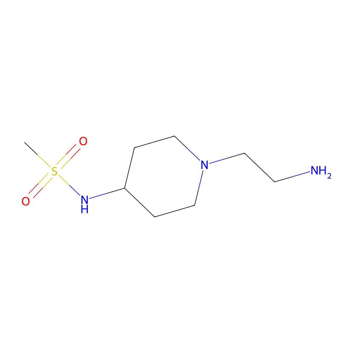 N-[1-(2-aminoethyl)piperidin-4-yl]methanesulfonamide molecular structure, CAS 1340327-15-2