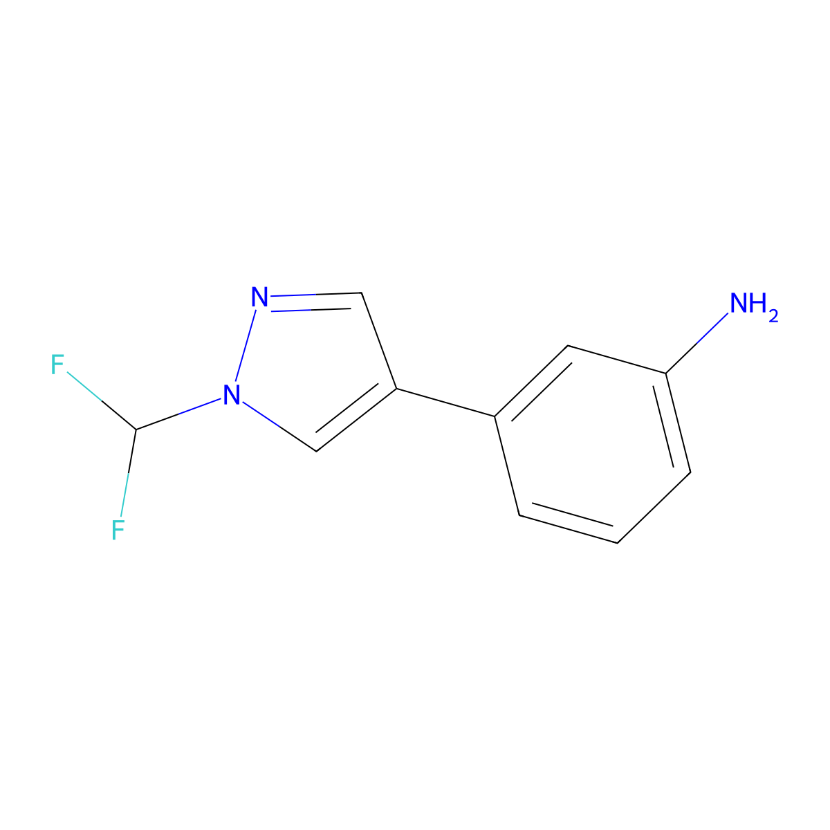 3-(1-(Difluoromethyl)-1h-pyrazol-4-yl)aniline molecular structure, CAS 1340327-23-2